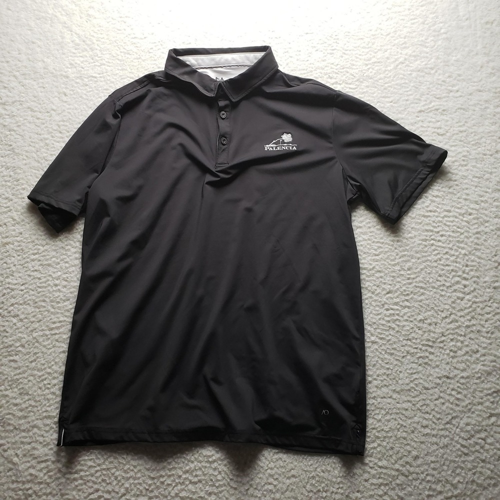 AndersonOrd Polo Shirt Mens L Black Solid Short Sleeve Palencia Golf Logo Top